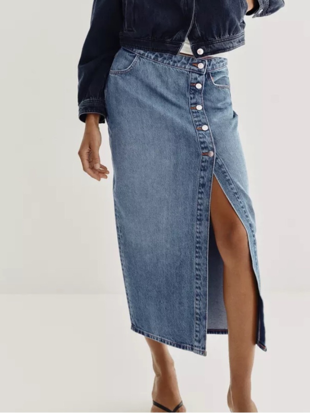 Zara Long Denim Skirt